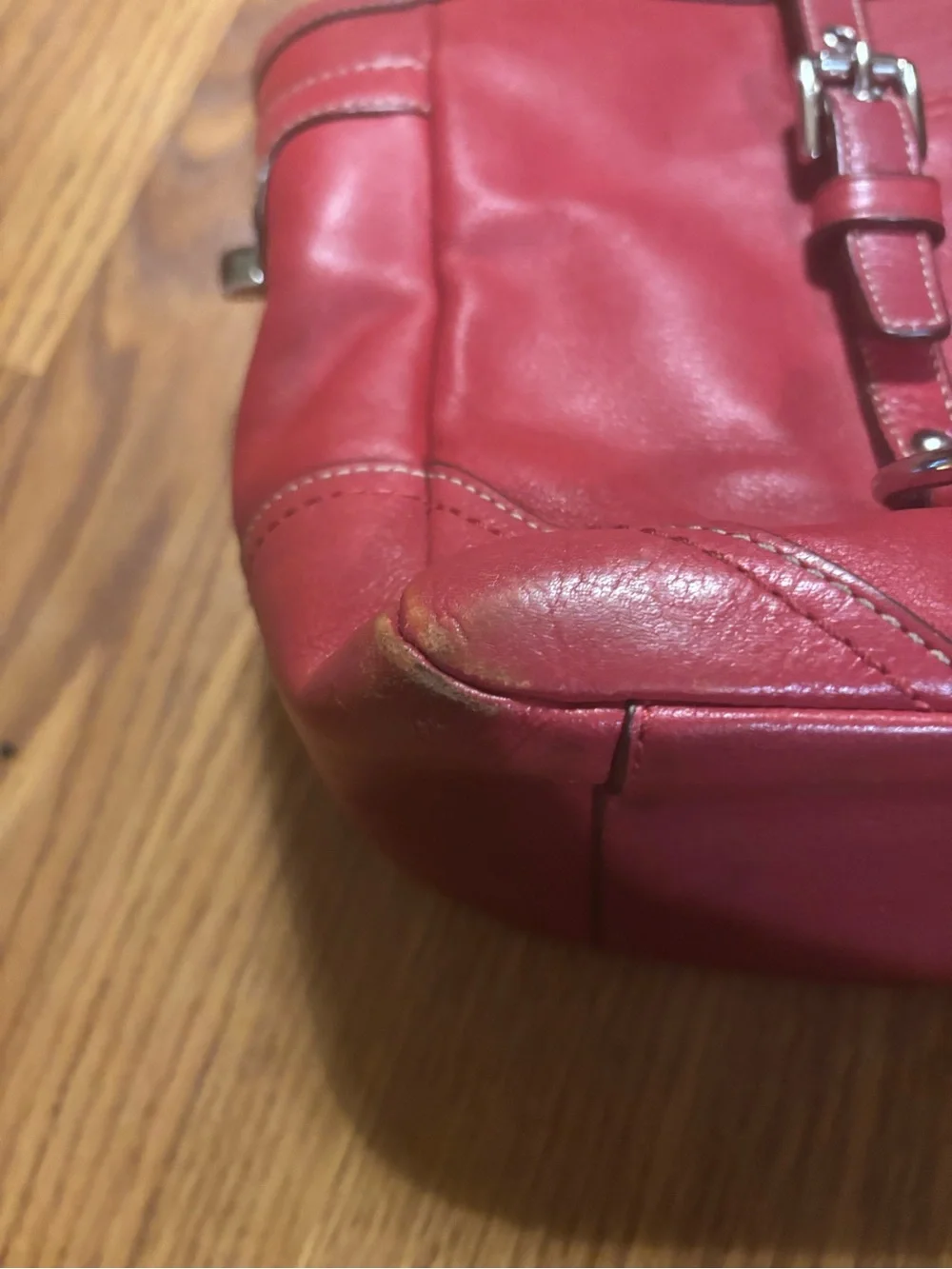 Vintage Coach Gallery East West Tote in Cherry Red